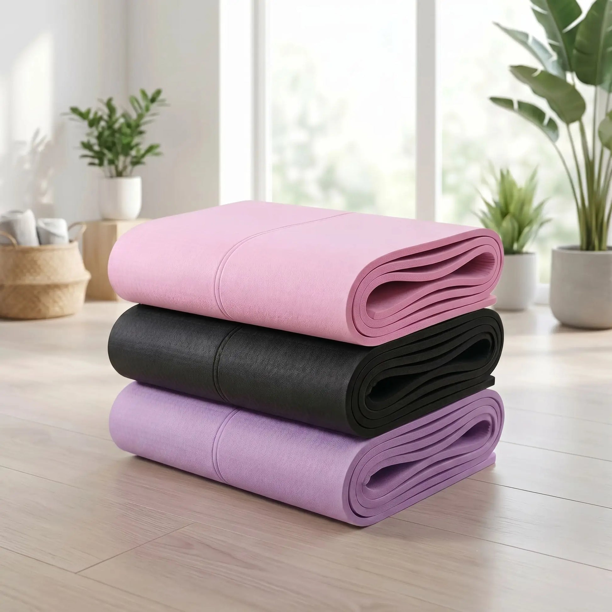 trois couleurs de tapis de yoga